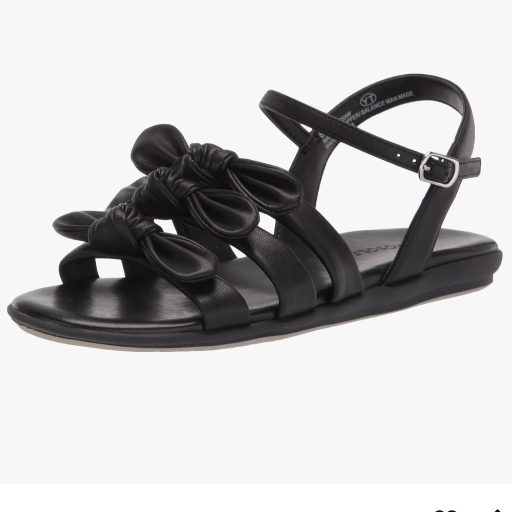 AEROSOLES size 8.5 Warsaw Black Comfort Bow Sandals NEW - Picture 3 of 16